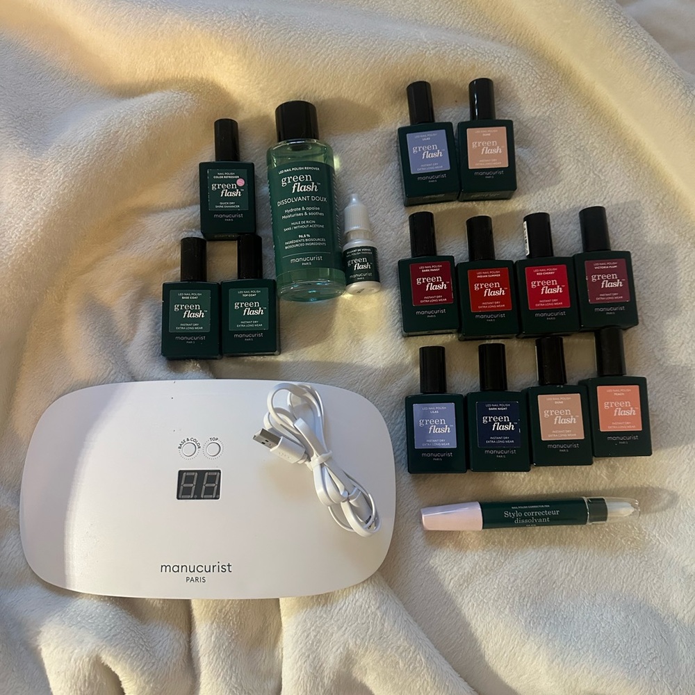 Nail Polish Collection - Green, Red, Pink, Cream